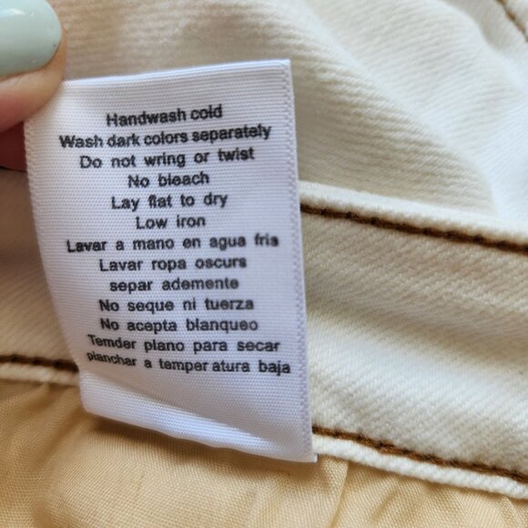 Judy Blue Rainbow Road Ecru Shorts Embroidered Frayed Hem Soft Stretchy Cute - Picture 10 of 13